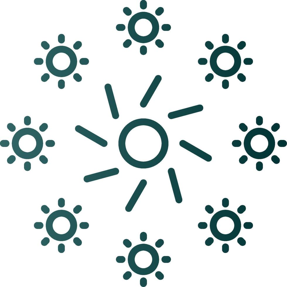 Firework Line Gradient Icon vector
