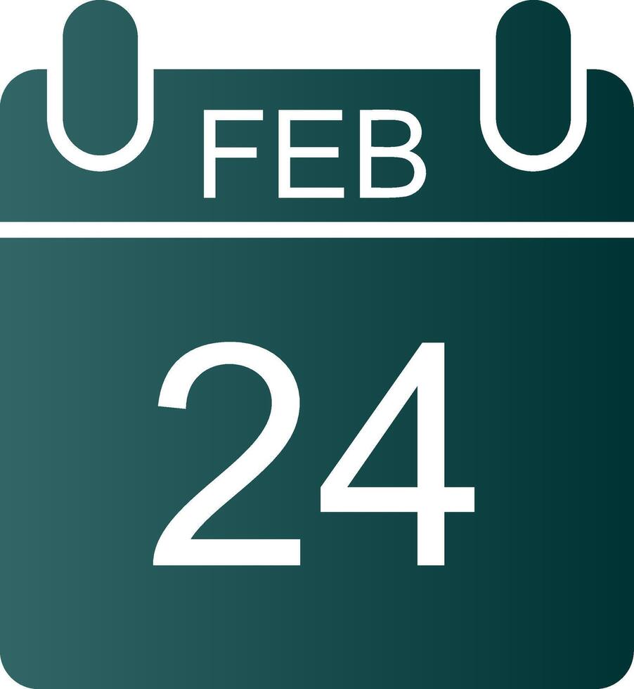 February Glyph Gradient Icon vector