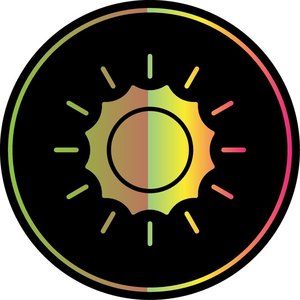 Sun Glyph Due Color Icon Design vector