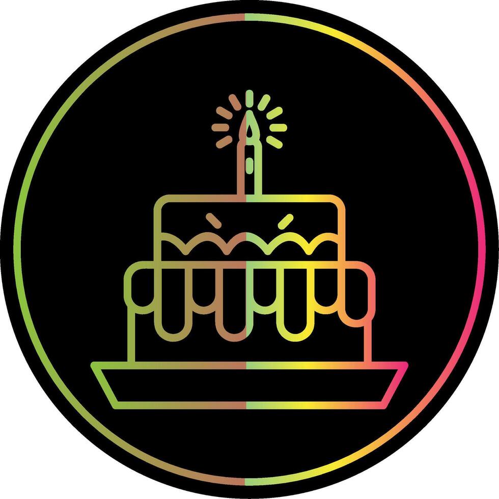 Cake Line Gradient Due Color Icon Design vector