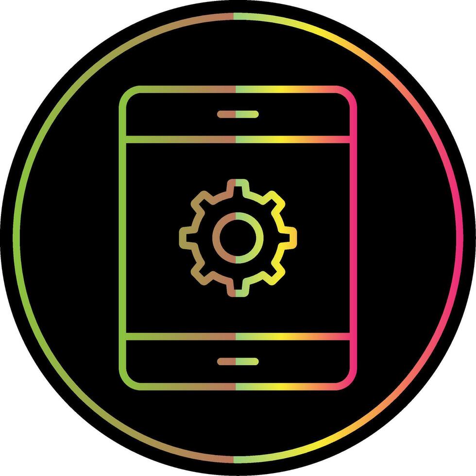 Mobile Phone Line Gradient Due Color Icon Design vector