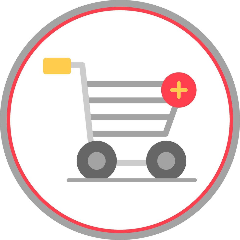 Add to Cart Flat Circle Icon vector