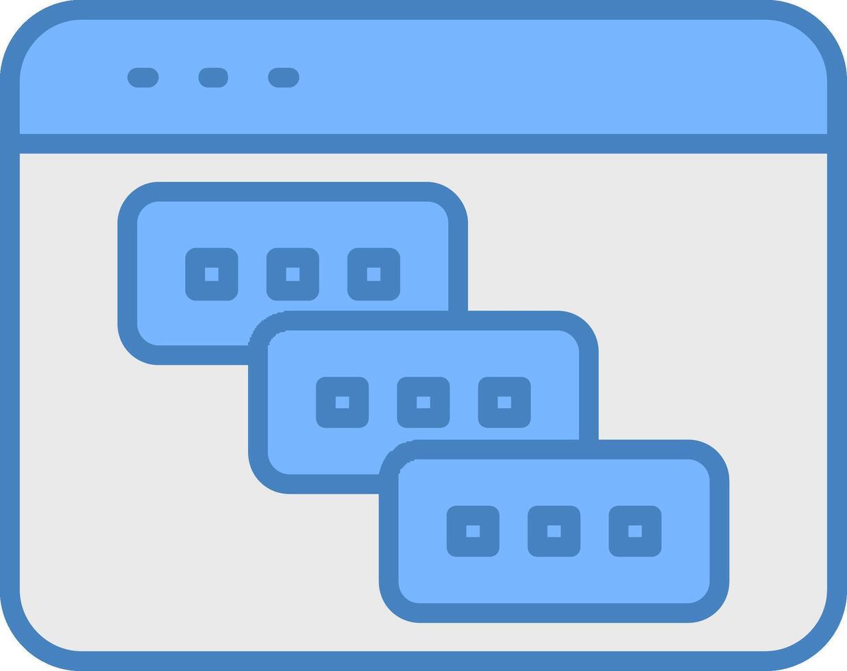 Tasks Line Filled Blue Icon vector