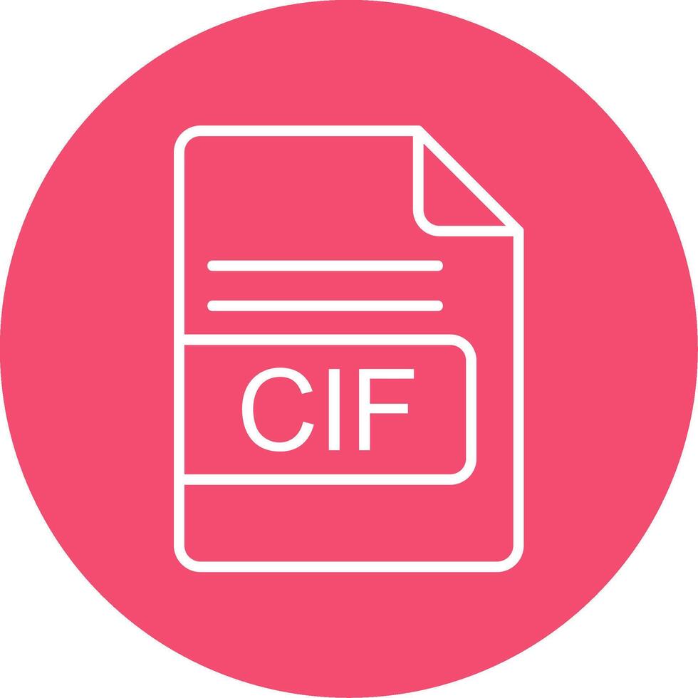 CIF File Format Multi Color Circle Icon vector