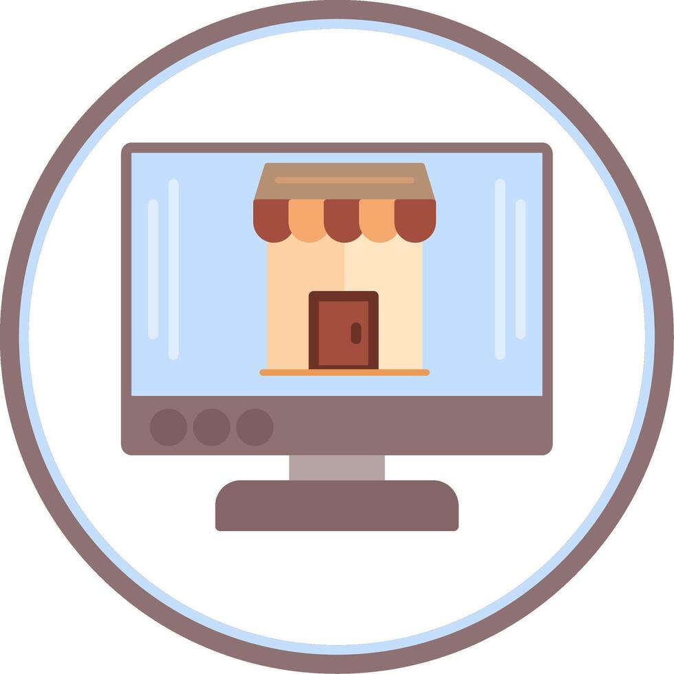 OnFlat Circle Shop Flat Circle Icon vector