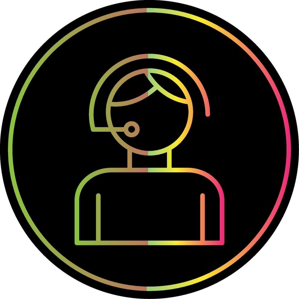 Call Center Agent Line Gradient Due Color Icon Design vector