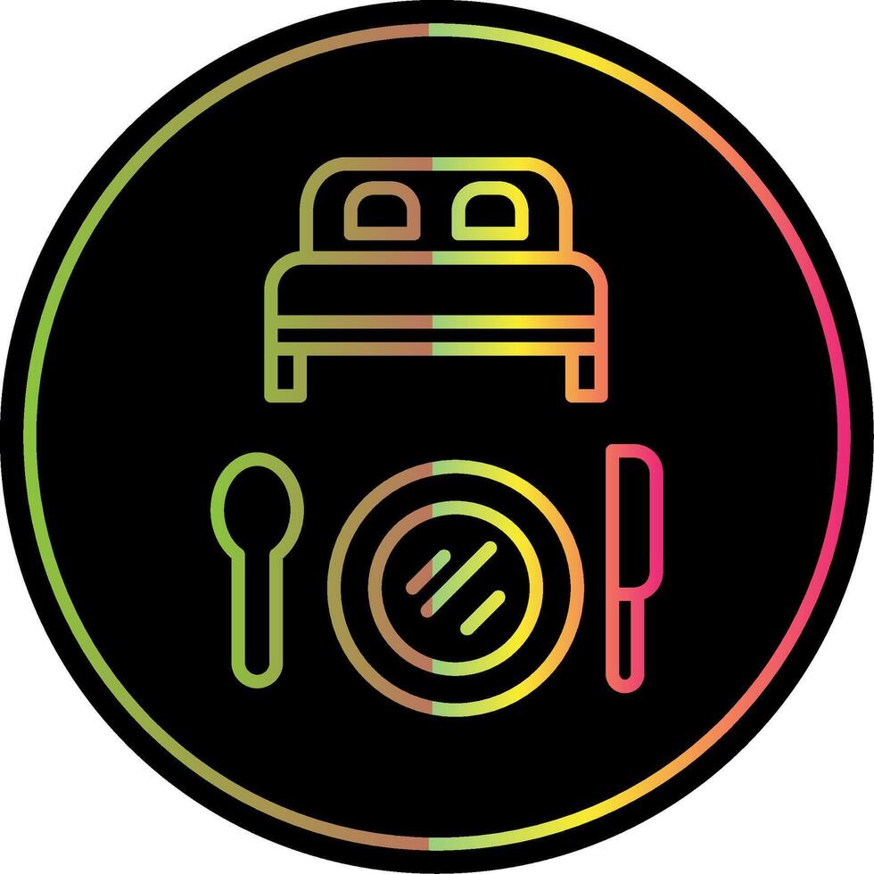 Bed And Breakfast Line Gradient Due Color Icon Design vector