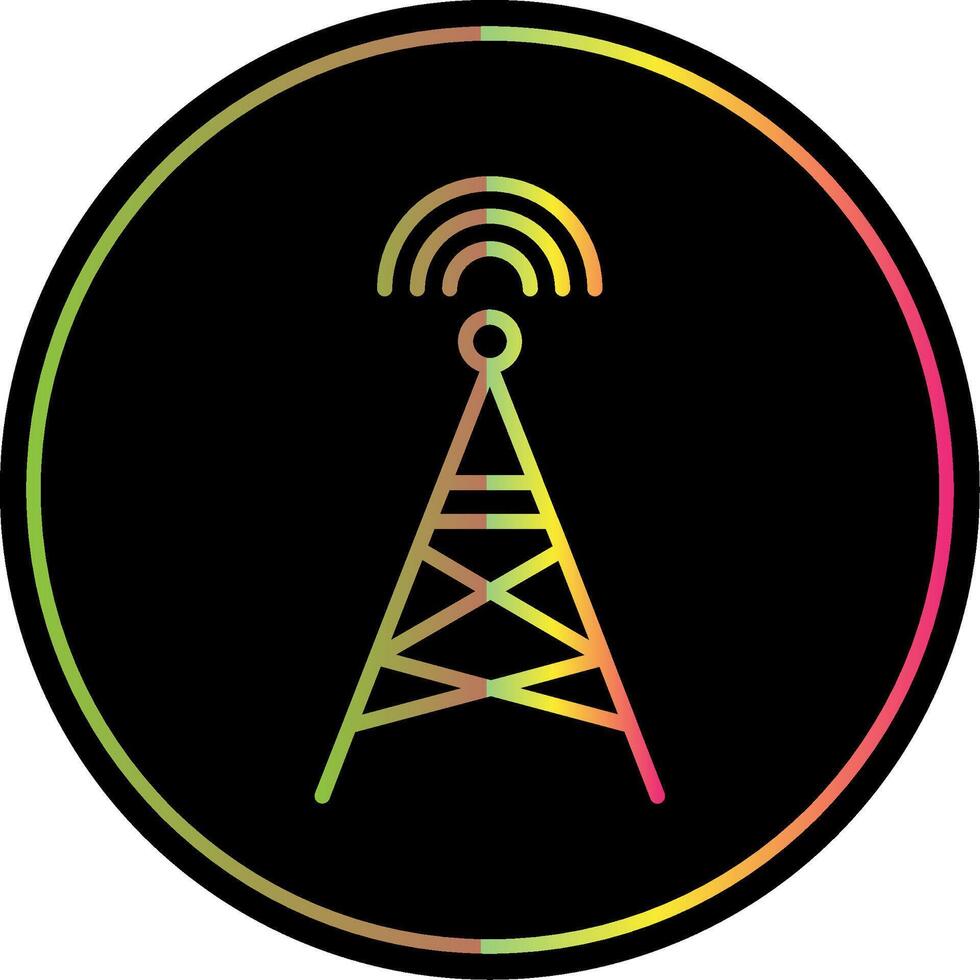 Radio Tower Line Gradient Due Color Icon Design vector