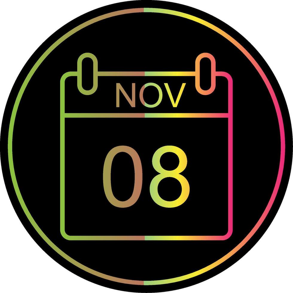 November Line Gradient Due Color Icon Design vector