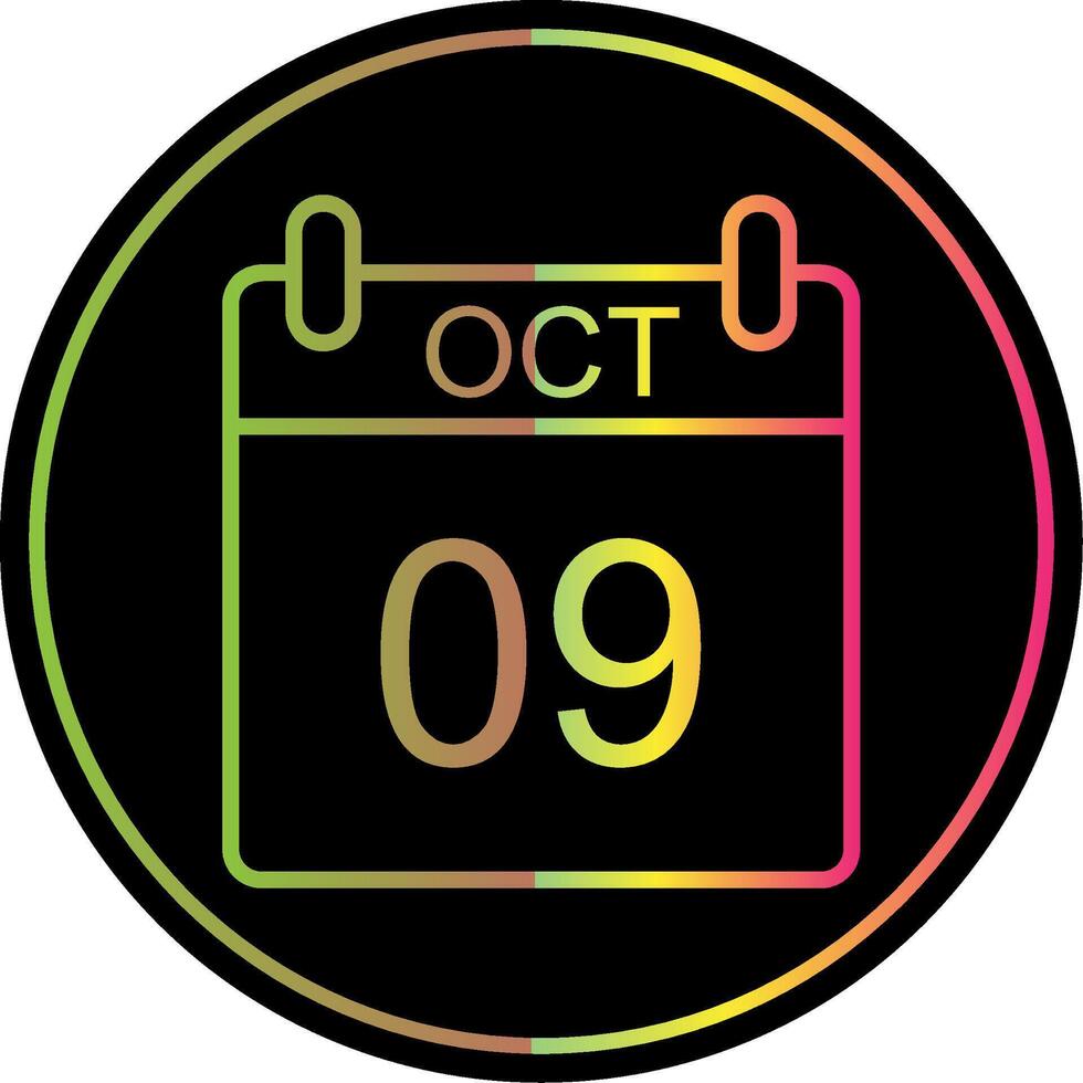 October Line Gradient Due Color Icon Design vector