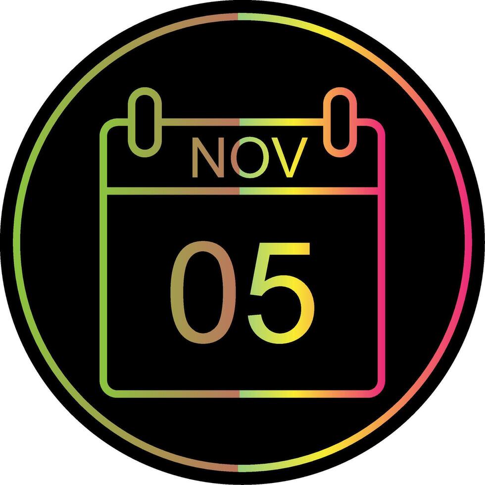 November Line Gradient Due Color Icon Design vector