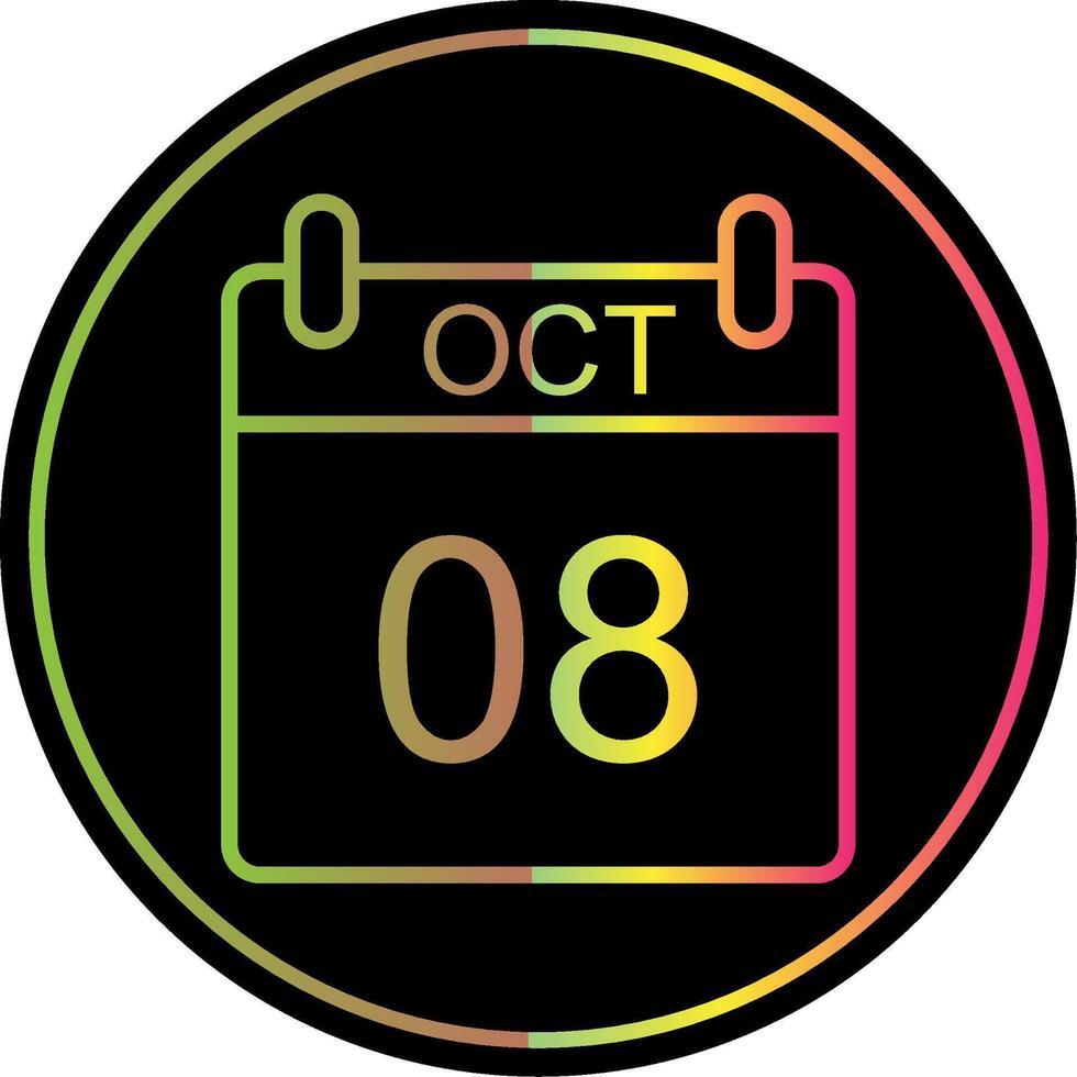 October Line Gradient Due Color Icon Design vector