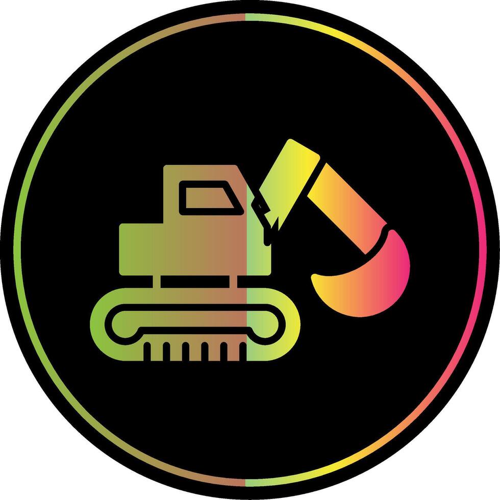 Digger Glyph Due Color Icon Design vector