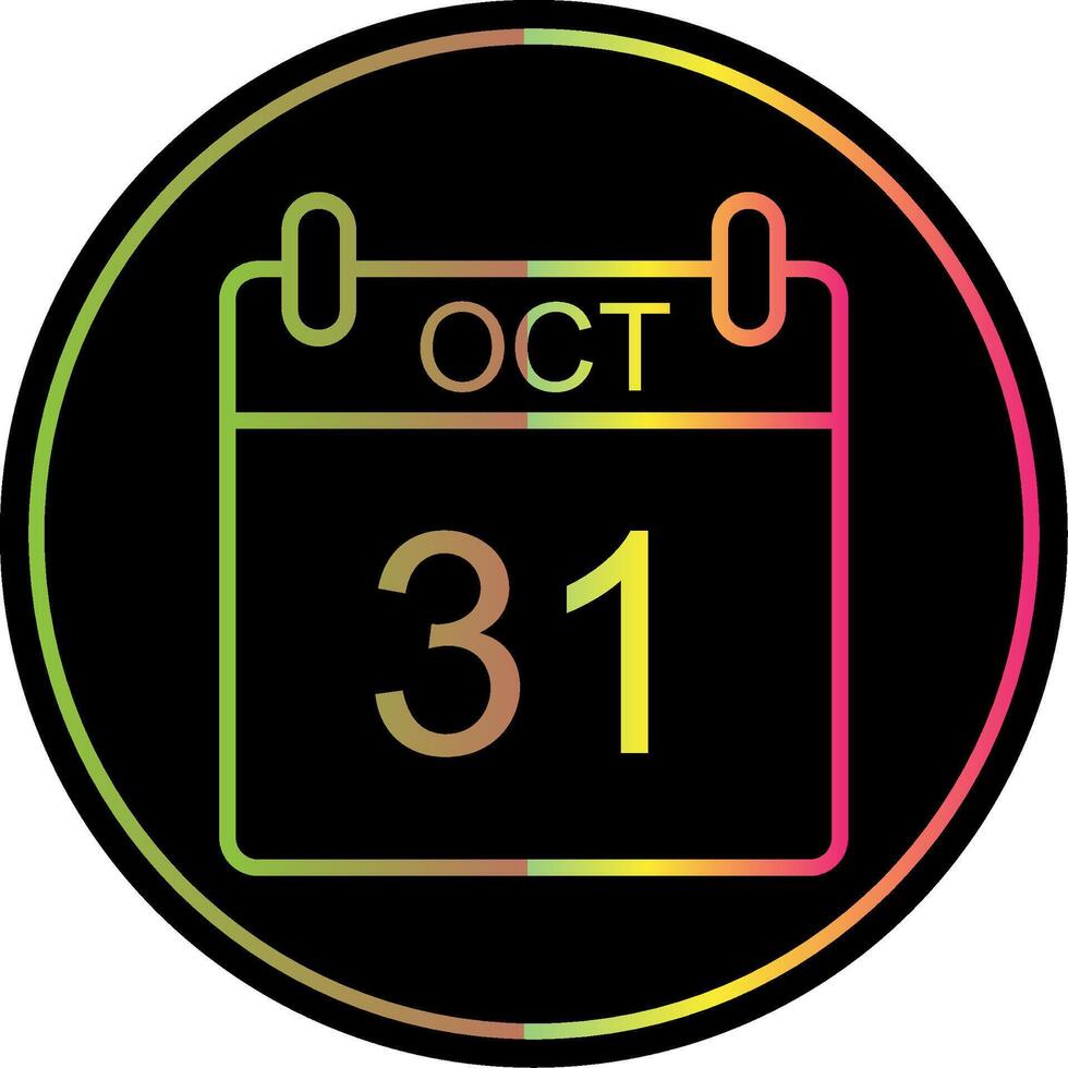 October Line Gradient Due Color Icon Design vector