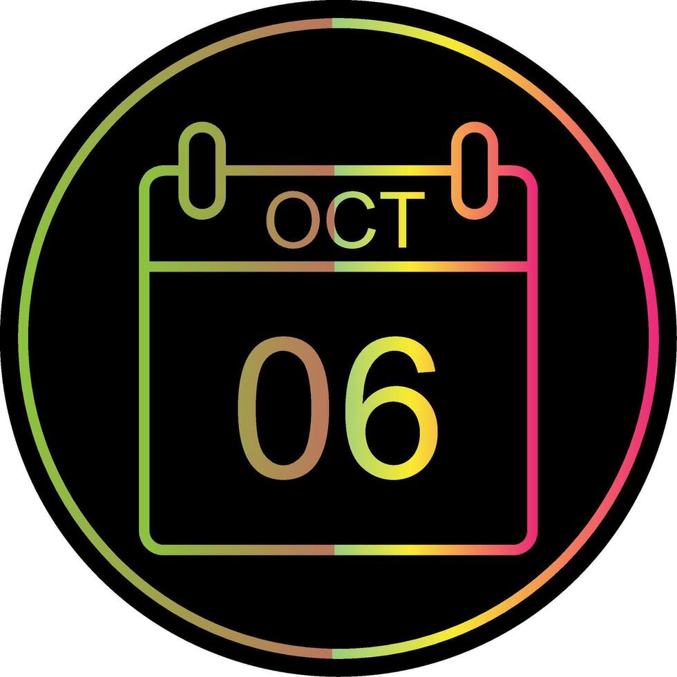 October Line Gradient Due Color Icon Design vector