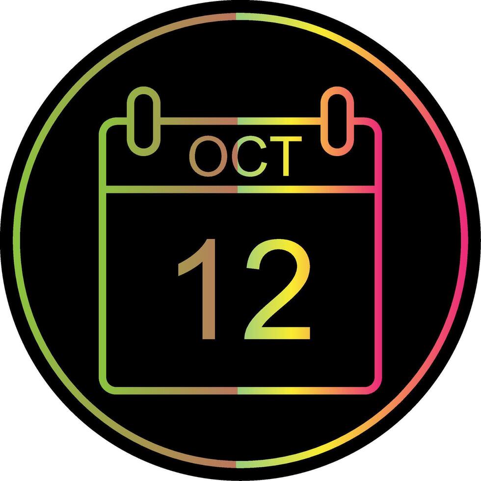October Line Gradient Due Color Icon Design vector
