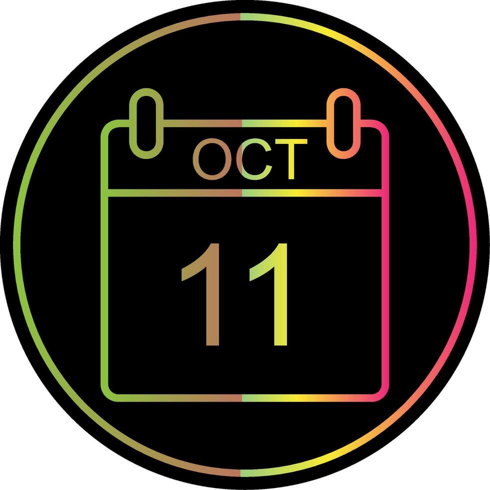 October Line Gradient Due Color Icon Design vector