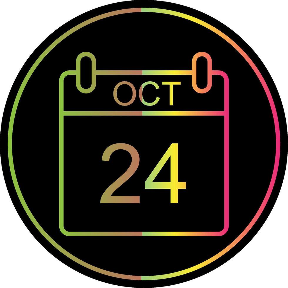 October Line Gradient Due Color Icon Design vector