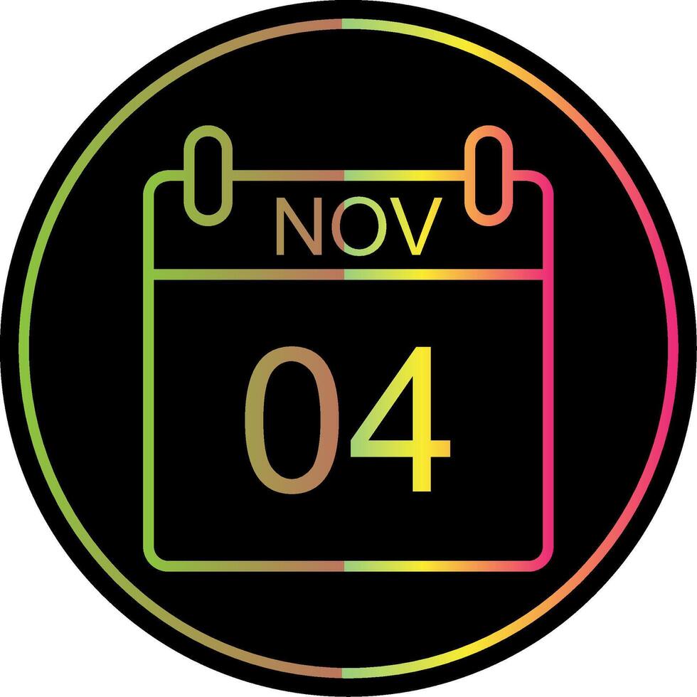 November Line Gradient Due Color Icon Design vector