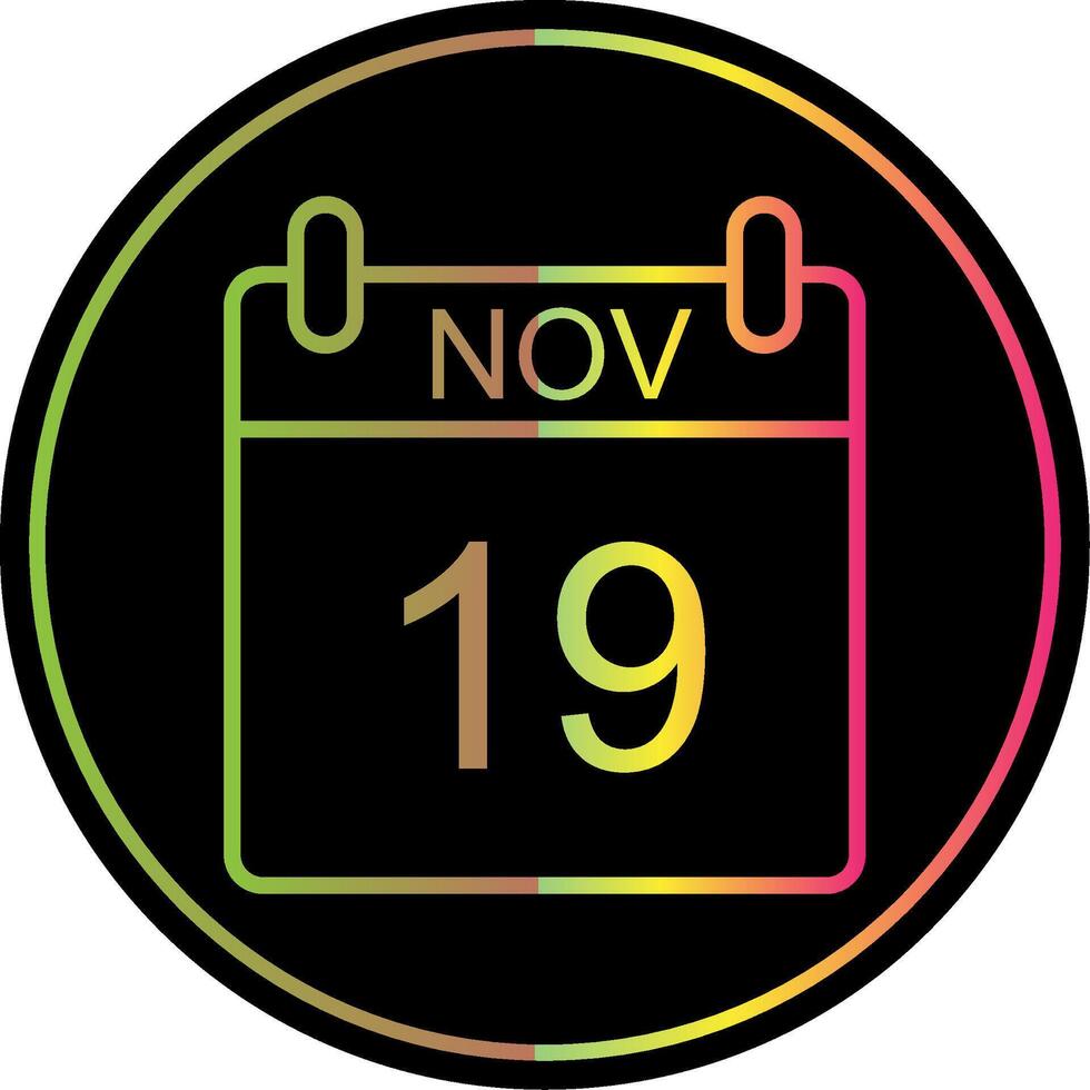 November Line Gradient Due Color Icon Design vector