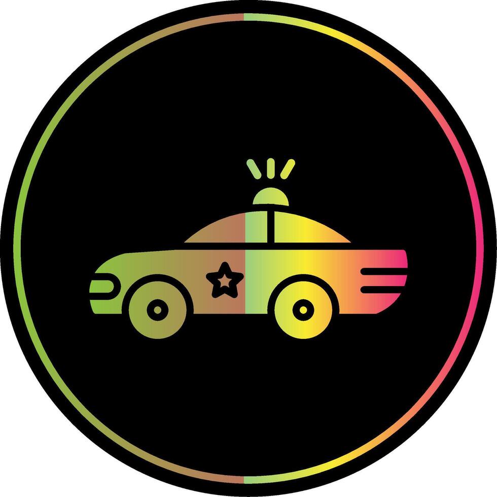 Police Car Glyph Due Color Icon Design vector