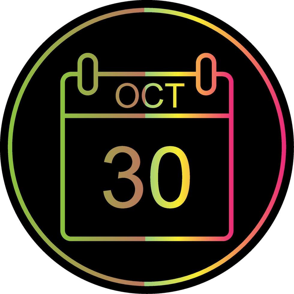 October Line Gradient Due Color Icon Design vector