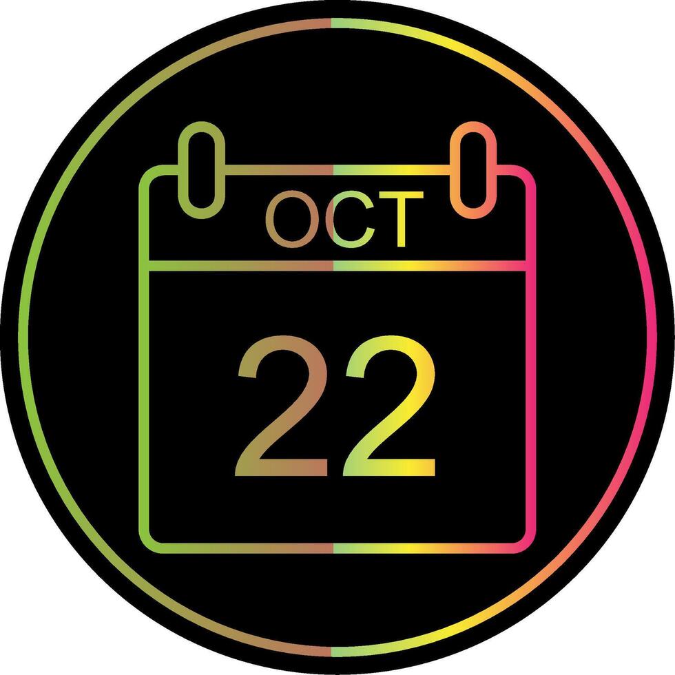 October Line Gradient Due Color Icon Design vector