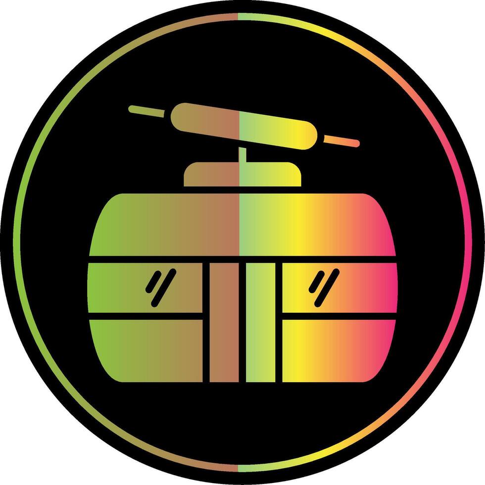 Cableway Glyph Due Color Icon Design vector