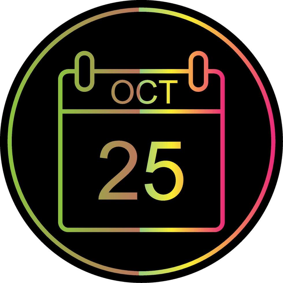 October Line Gradient Due Color Icon Design vector