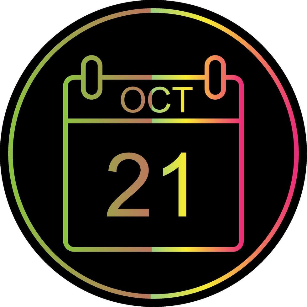 October Line Gradient Due Color Icon Design vector