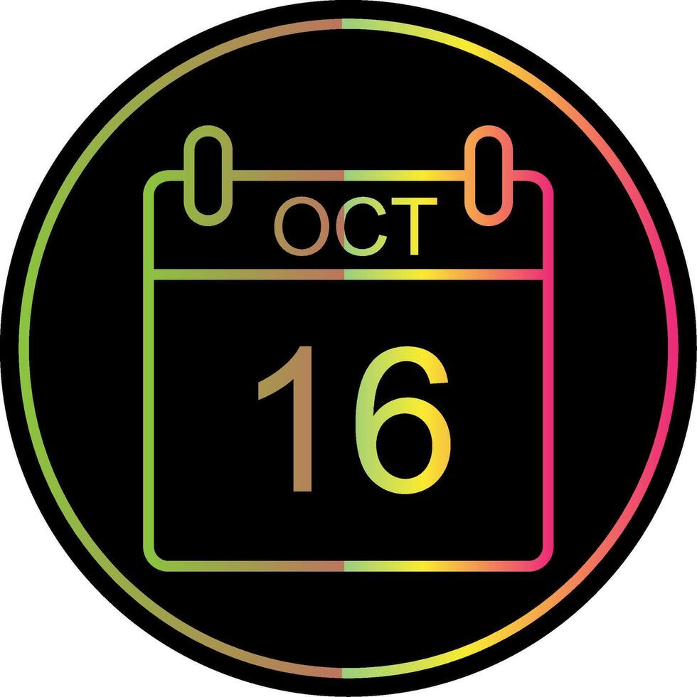 October Line Gradient Due Color Icon Design vector