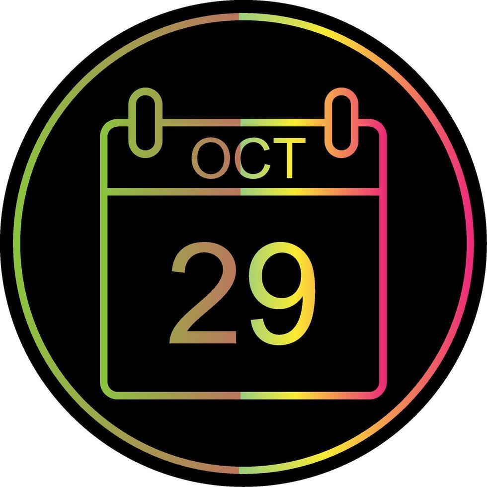 October Line Gradient Due Color Icon Design vector