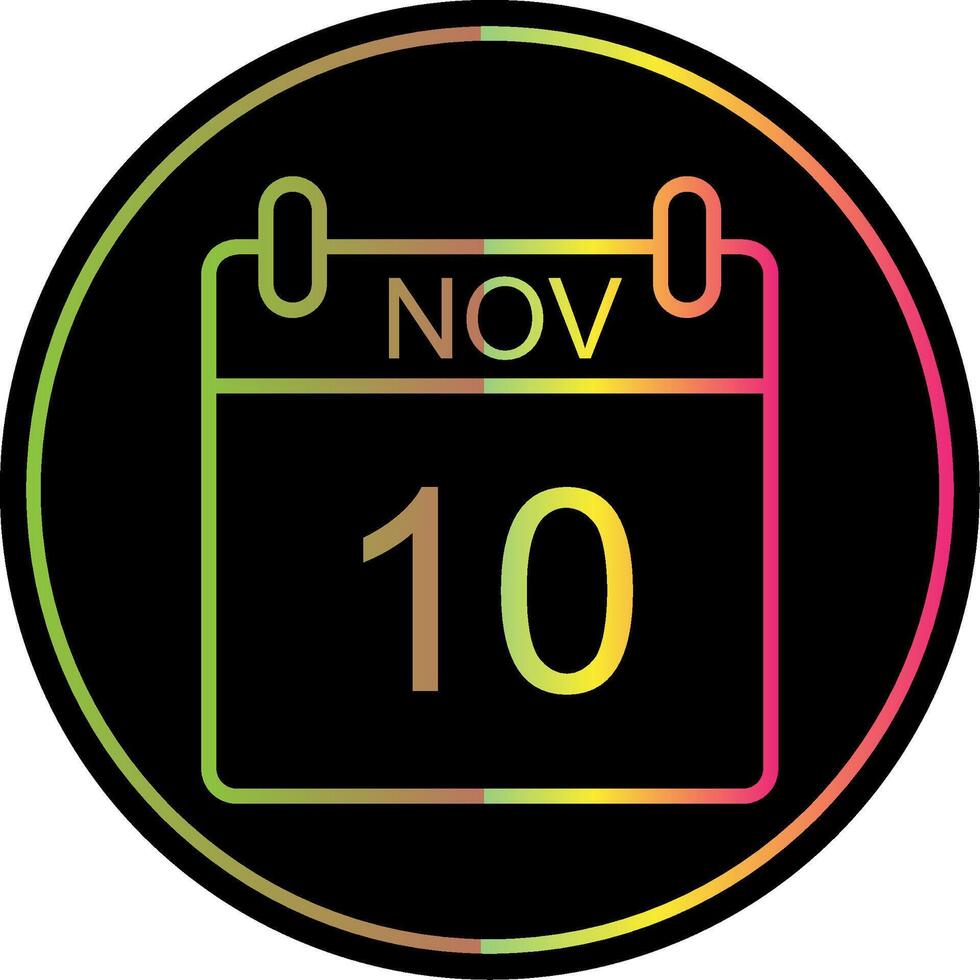November Line Gradient Due Color Icon Design vector
