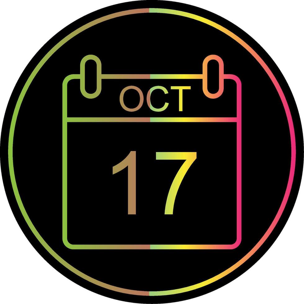 October Line Gradient Due Color Icon Design vector