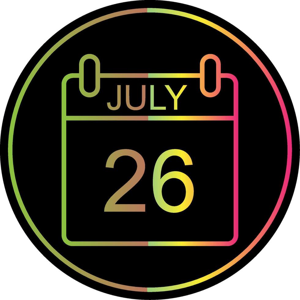 July Line Gradient Due Color Icon Design vector