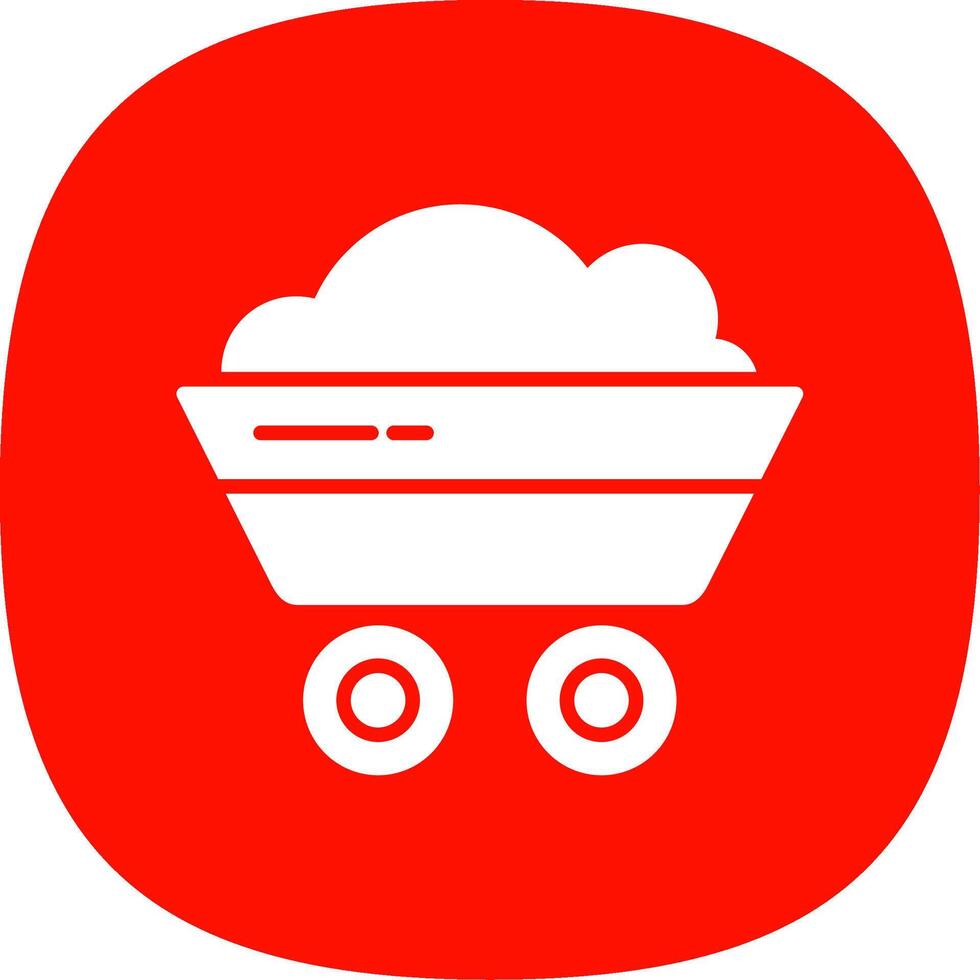 Coal Mining Glyph Curve Icon Design vector