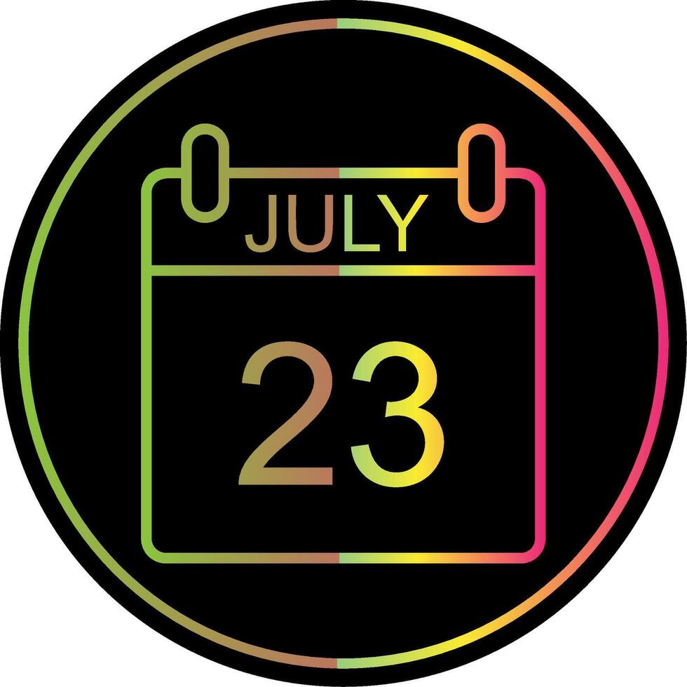 July Line Gradient Due Color Icon Design vector