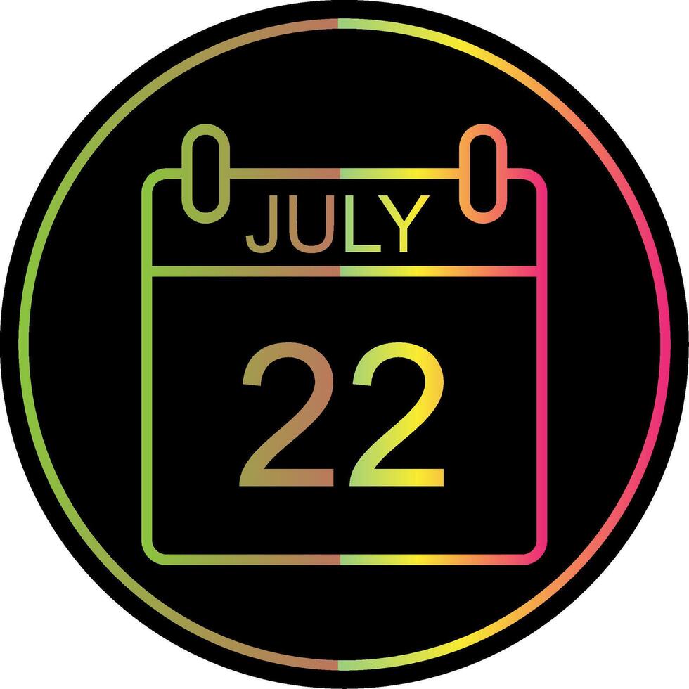 July Line Gradient Due Color Icon Design vector