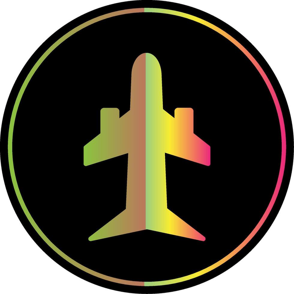 Plane Glyph Due Color Icon Design vector