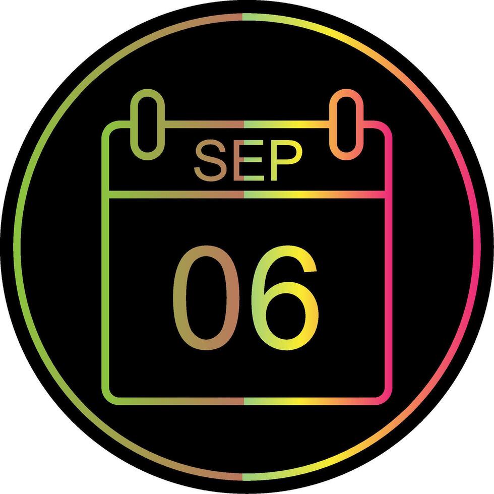 September Line Gradient Due Color Icon Design vector