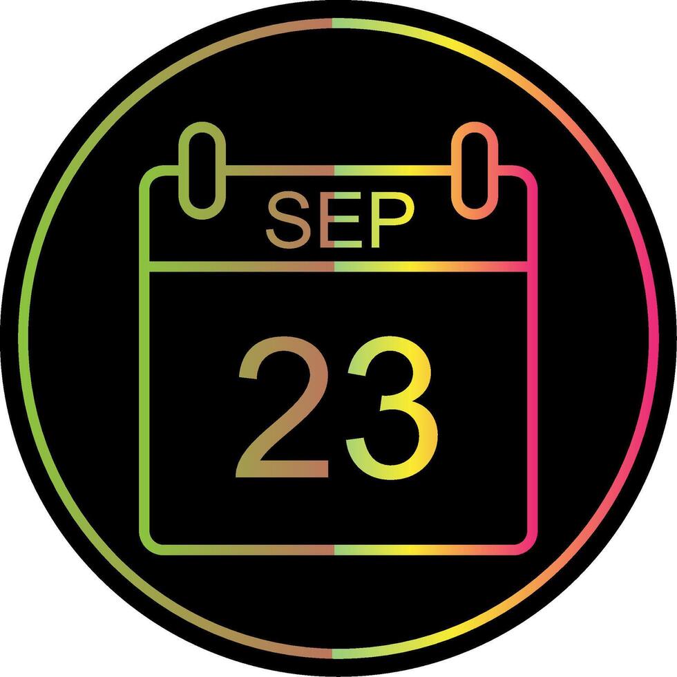 September Line Gradient Due Color Icon Design vector