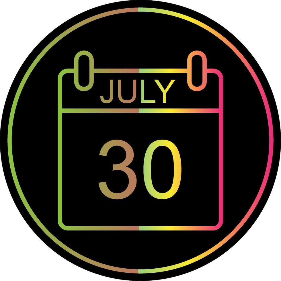 July Line Gradient Due Color Icon Design vector