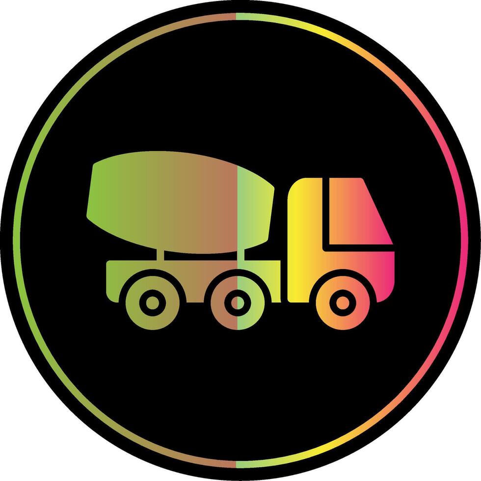 Cement Truck Glyph Due Color Icon Design vector