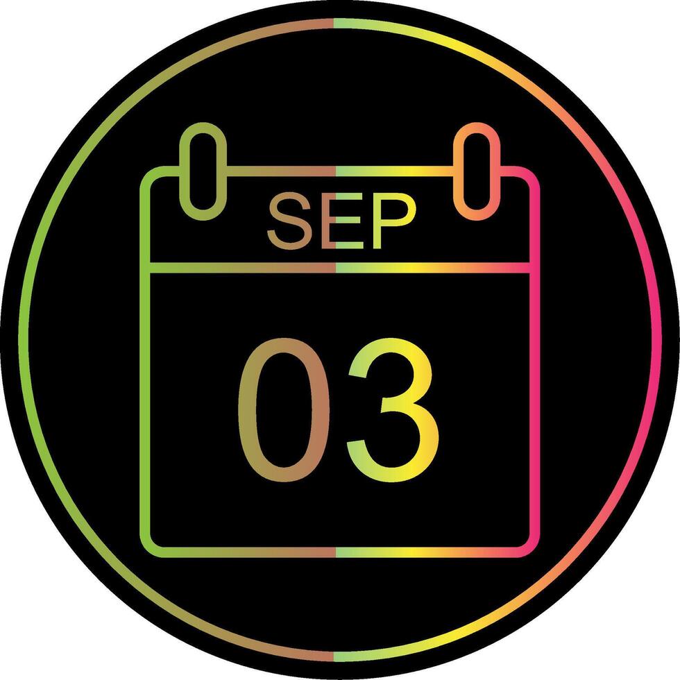 September Line Gradient Due Color Icon Design vector