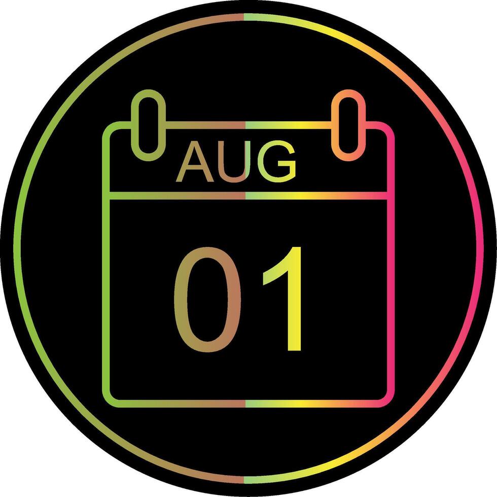 August Line Gradient Due Color Icon Design vector