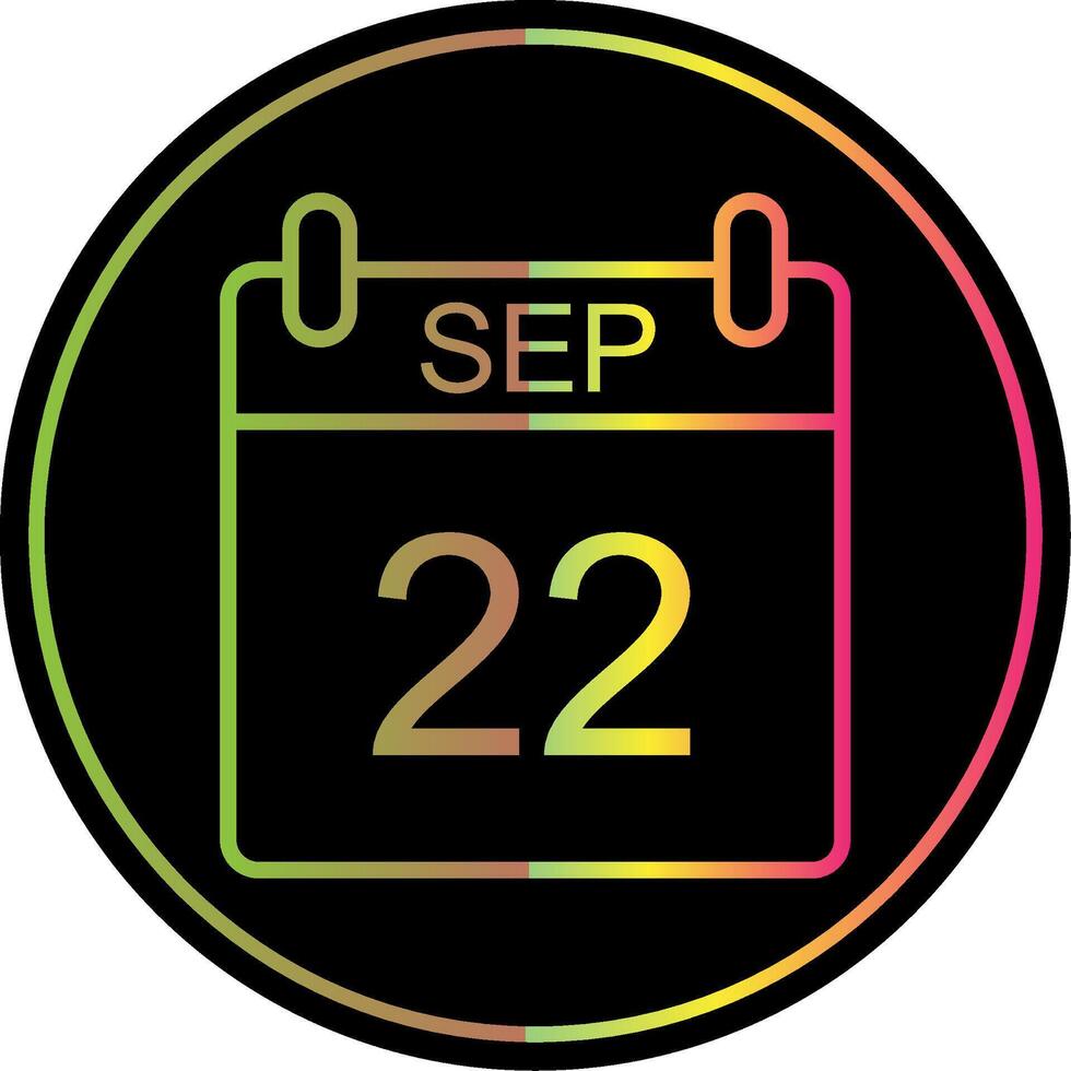 September Line Gradient Due Color Icon Design vector