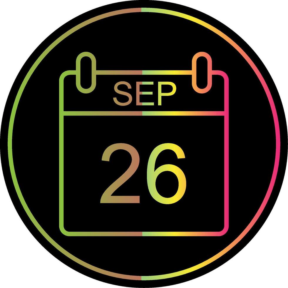 September Line Gradient Due Color Icon Design vector