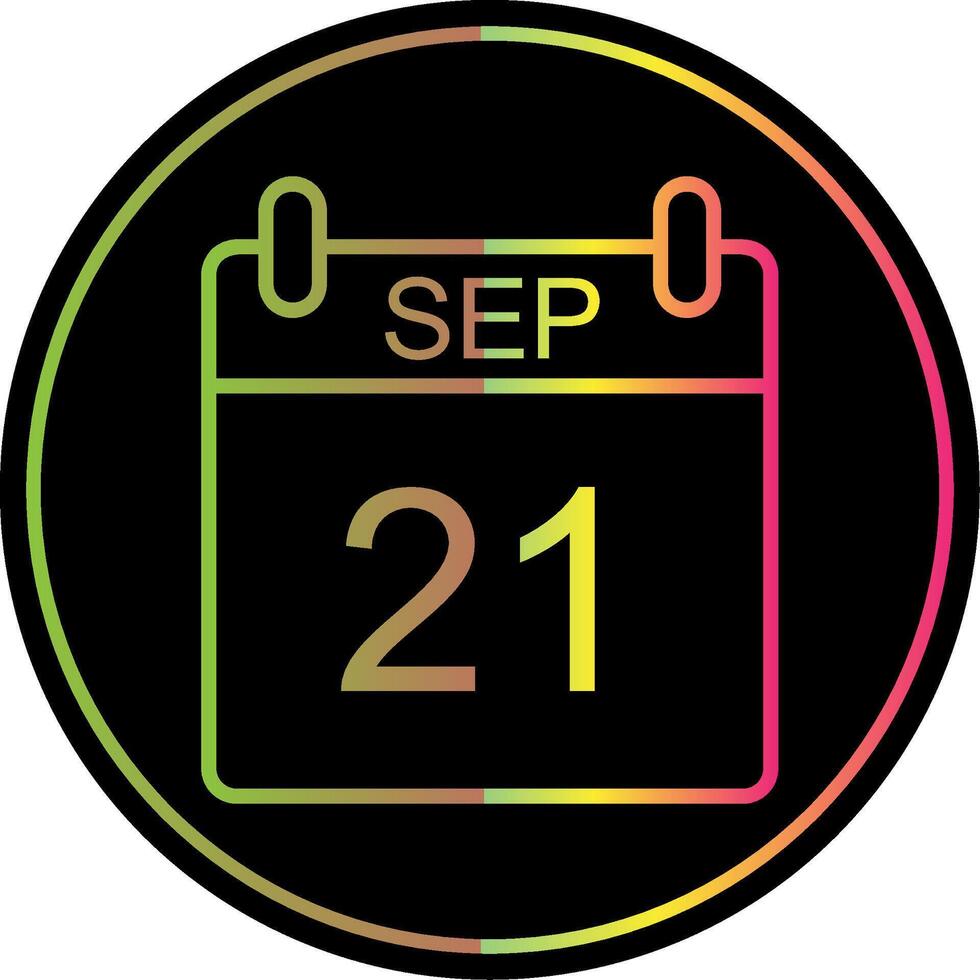 September Line Gradient Due Color Icon Design vector