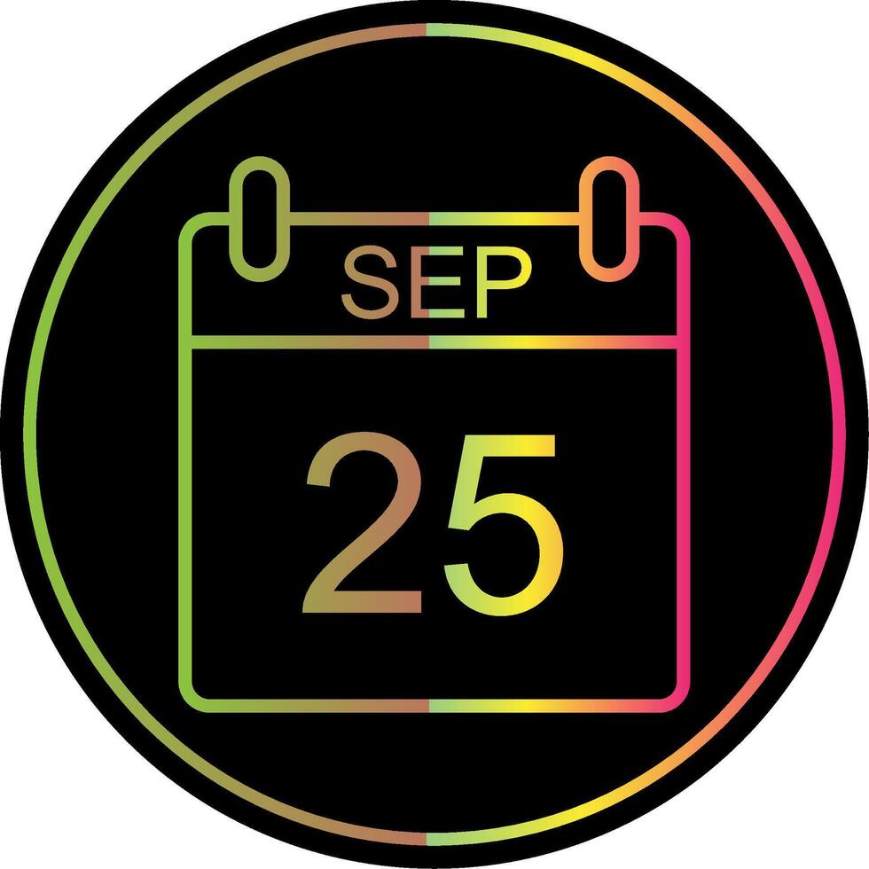September Line Gradient Due Color Icon Design vector