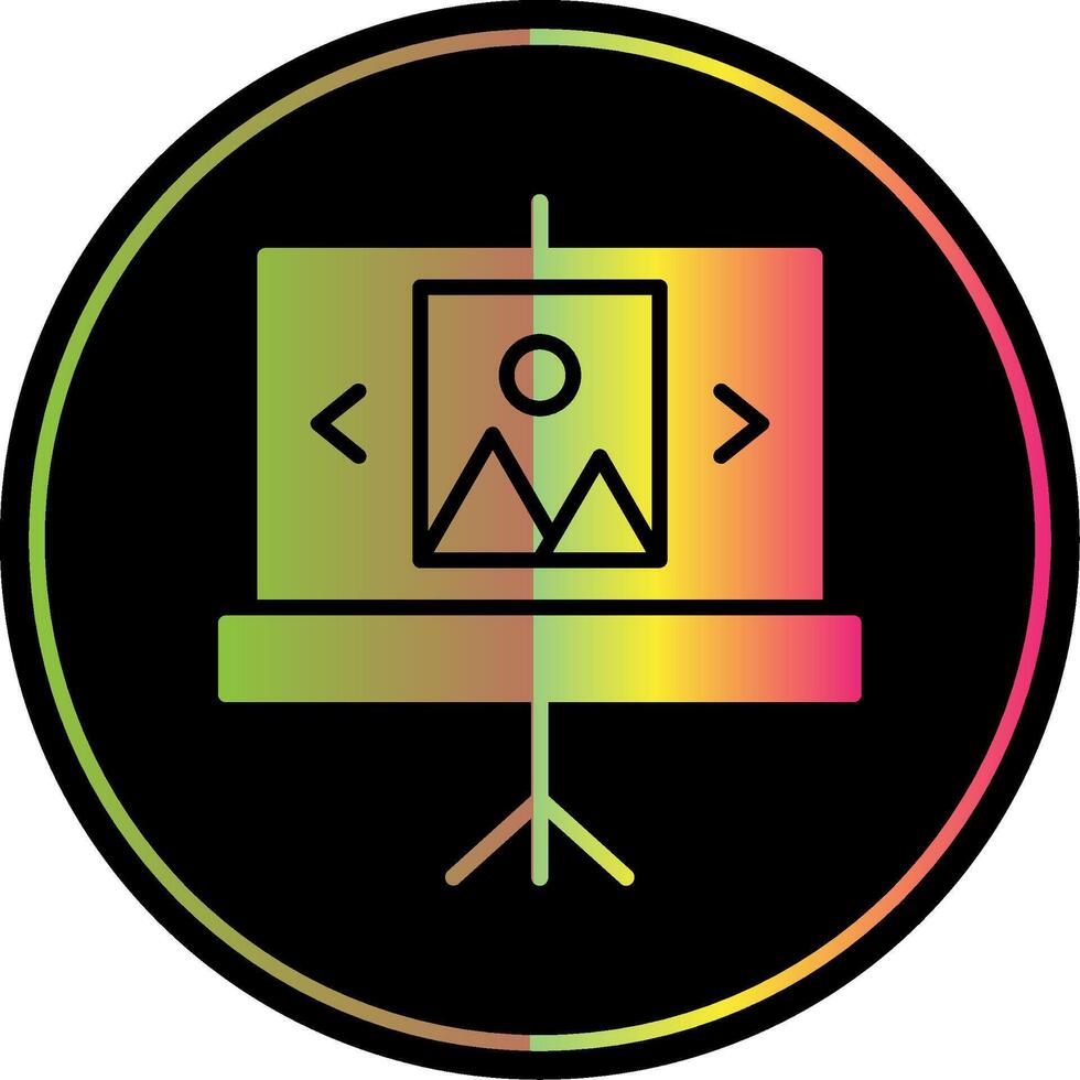 Slideshow Glyph Due Color Icon Design vector